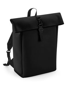 Atlantis BG335 Matte PU Roll-Top Backpack - Black - 28 x 43 x 13 cm