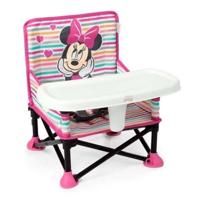 DISNEY BABY Minnie Mouse stoelverhoger, Pop 'n Sit Booster, binnen, buiten, praktisch en compact, snel opvouwbaar, roze