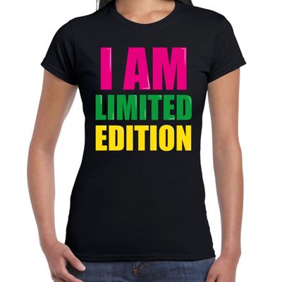 I am limited edition - fun tekst t-shirt - zwart - dames - Nineties - Foute party - kleding I am limited edition - fun tekst t-shirt - zwart - dames - Nineties - Foute party - kleding