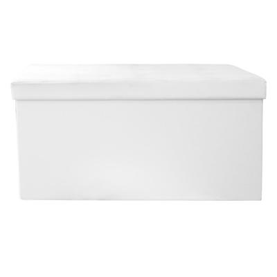 Hocker/poef - wit - Essence - MDF/polyester - 76 x 38 cm