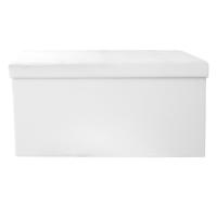 Hocker/poef - wit - Essence - MDF/polyester - 76 x 38 cm