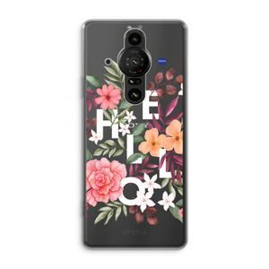 Hello in flowers: Sony Xperia Pro-I Transparant Hoesje