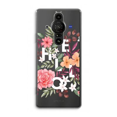 Hello in flowers: Sony Xperia Pro-I Transparant Hoesje