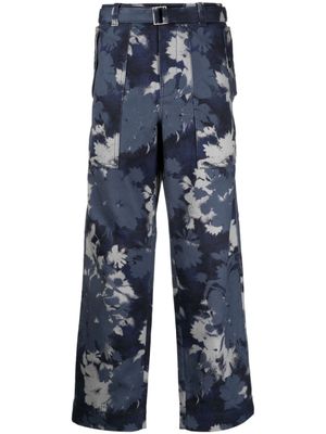 Maison Kitsuné jean droit à imprimé abstrait - Bleu