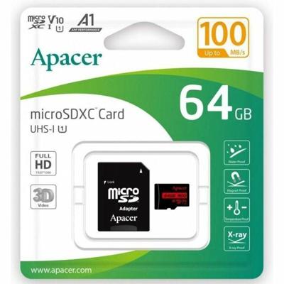 Micro SD kaart met adapter Apacer XC UHS 1 64 GB