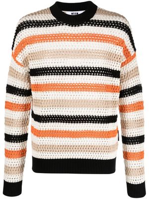 MSGM sweat à rayures horizontales - Tons neutres