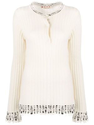 Marni pull nervuré à bords contrastants - Tons neutres