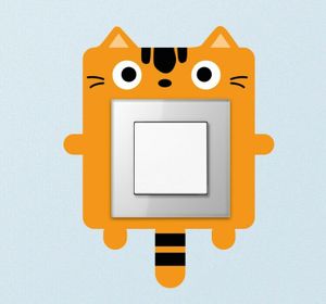 Lamp Schakelaar Sticker Kat