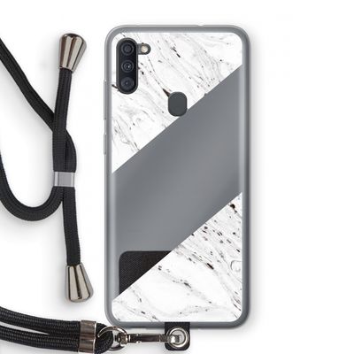 Biggest stripe: Samsung Galaxy A11 Transparant Hoesje met koord