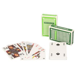 Set van 6x clown games speelkaarten lichtgroen en donkergroen/plastic kaarten