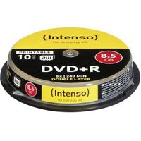 1x10 Intenso DVDR 8.5GB 8x Speed. dubbel laags printable