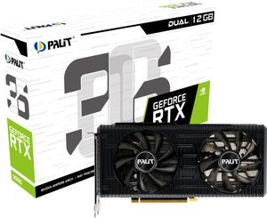 Palit Nvidia GeForce RTX 3060 Videokaart Dual 12 GB GDDR6-RAM PCIe x16 PCIe 4.0 x16, HDMI, DisplayPort