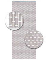 Vliegengordijn Hulzen Verspringen Zilver Metallic - 100cm x 240cm