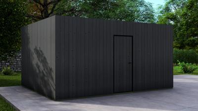 Poolhouse Trendy 500x400 cm - exterieur zwart gecoat- Plat dak- - Van Kooten