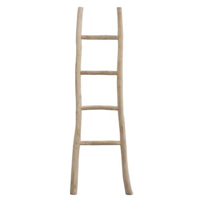 Leen Bakker - Decoratieve Ladder Roel - Teakkleur - 160x55x5 Cm - Teakhout - Bruin