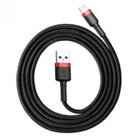 Baseus Cafule USB Lightning-kabel 2.4A 1m (Rood+Zwart) - thumbnail