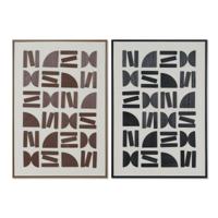 Schilderij Home ESPRIT Bruin Zwart Beige Abstract Modern 63 x 3,8 x 93 cm (2 Stuks)