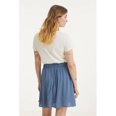 ICHI mini rok IHMARRAKECH met plooien blauw ICHI mini rok IHMARRAKECH met plooien blauw