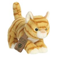 Pluche dieren knuffels oranje lapjes kat van 21 cm