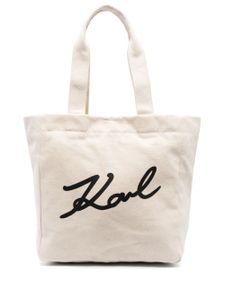 Karl Lagerfeld sac cabas en toile à motif K/Signature - Tons neutres