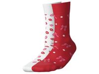 esmara 2 Paar sokken (Lippen/strikjes, 39-42)