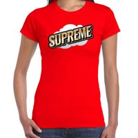 Supreme fun tekst t-shirt voor dames rood in 3D effect - thumbnail