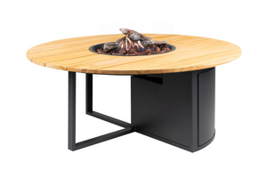 Cosiloft 120 rond zwart/teak 120x120x50 cm- - Aluminium, teak- Cosi Fires