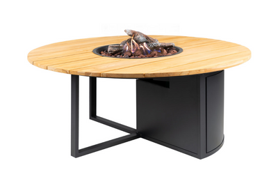 Cosiloft 120 rond zwart/teak 120x120x50 cm- - Aluminium, teak- Cosi Fires