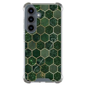 Samsung Galaxy S25 shockproof hoesje - Kubus groen