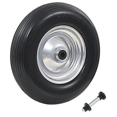 VidaXL Kruiwagenwiel met as 4,00-8 390 mm massief pu