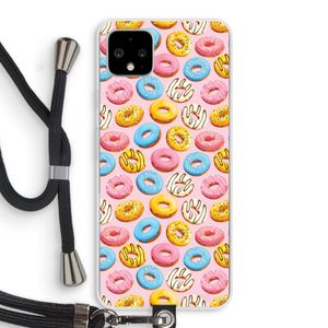 Pink donuts: Pixel 4 XL Transparant Hoesje met koord