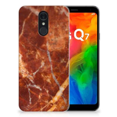 LG Q7 | TPU | Siliconen hoesje | Marmer Bruin