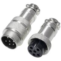 Pollin 453564 Ronde connector Stekker, Bus Totaal aantal polen: 6 1 set(s)