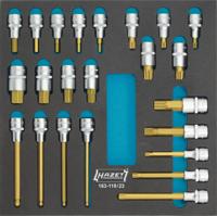 HAZET Dopsleutelbitset 163-119/23 - 1/2 inch (12,5 mm) vierkant hol - Binnen-zeskant-profiel, Binnenveeltandprofiel XZN - 23-delig - 5 - 19 - M8 - M18