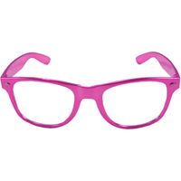 Party/verkleed bril metallic roze kunststof   -