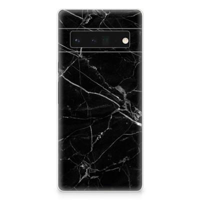 Google Pixel 6 Pro | TPU | Siliconen hoesje | Marmer Zwart - Origineel Cadeau Vader