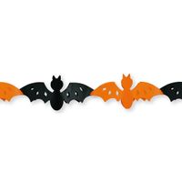 Halloween/Horror vleermuizen slinger oranje/zwart 3 meter   -