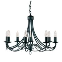 Searchlight Zwarte kroonluchterMaypole 8-lichts - 6348-8BK