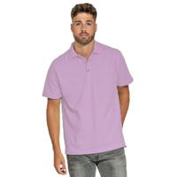 Heren basic poloshirt - lila paars - korte mouw - katoen