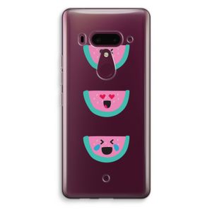 Smiley watermeloen: HTC U12+ Transparant Hoesje