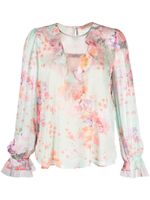 TWINSET blouse volantée à fleurs - Vert