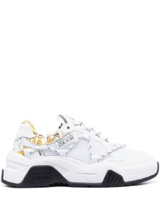 Versace Jeans Couture baskets à empiècement en mesh - Blanc