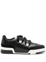 Moschino panelled faux-leather sneakers - Noir