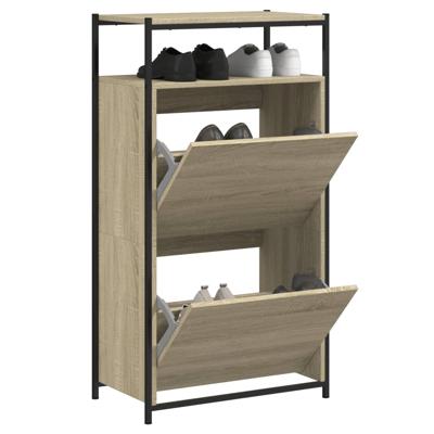 VidaXL Schoenenkast 60x34x112 cm bewerkt hout sonoma eikenkleurig