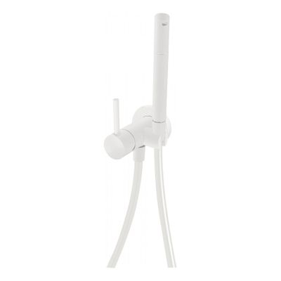 Bidetkraan met handdouche Tres Max | Opbouw | Mengkraan | 1-hendel | Rond | Wit mat