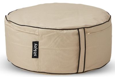 Poef 'Capri Big' Sand - Wit / Ecru - Weerbestendig - Sit&Joy