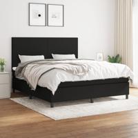 Boxspring met matras stof zwart 180x200 cm