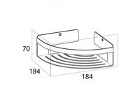 Tiger Caddy Douchemand Hoek - 18.4x18.4x7cm - geborsteld RVS 1400430946 - thumbnail