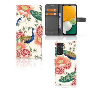 Telefoonhoesje met Pasjes voor Samsung Galaxy A14 5G Pink Peacock