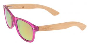 Wave Hawaii zonnebril bamboo Floater unisex blank/roze